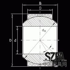 關(guān)節(jié)軸承 GE10-PB, 根據(jù) DIN ISO 12 240-1 標(biāo)準(zhǔn)，尺寸系列 K，需維護(hù)